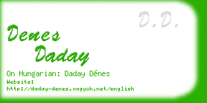 denes daday business card