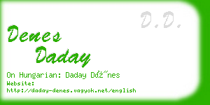 denes daday business card